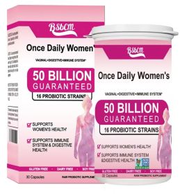 Once Daily Probiotics For Women 50 Billion CFU 16 Probiotic Strains With Organic Prebiotics For Digestive, Vaginal & Immune Health, Dairy Free, Shelf