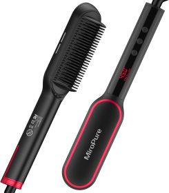 Hair Straightener Brush, One-Step Straightening Brush With 50M Negative Ions, 13 Temp Settings & LED Display, Dual Voltage, Straightening Comb Wi