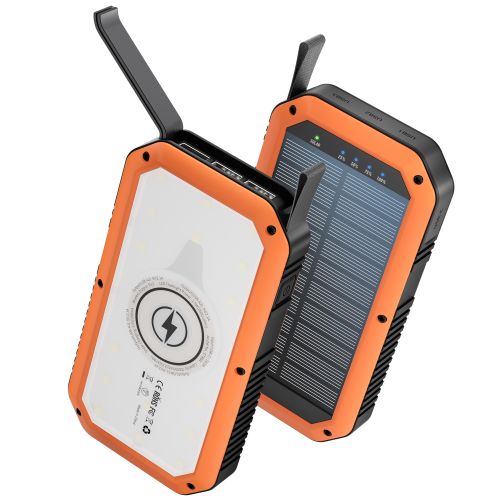 3USB-A Wireless Rechargeable Power Bank With Camping Light