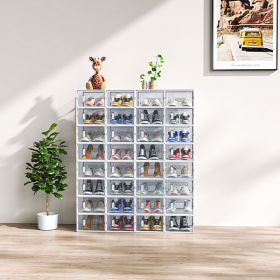 White Small 32PCS 33x23x14cm, Shoebox, Plastic, Grid, Free Combination (Color: White)