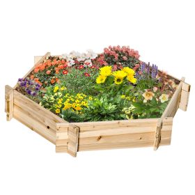 Screwless Raised Garden Bed, Hexagon Planter Box DIY Herb Garden (Option: Natural)