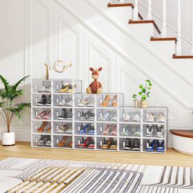 White Small 24PCS 33x23x14cm Shoebox, Plastic, Mesh, Free Combination (Color: White)