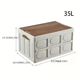 Fashionable And Easy-to-use Outdoor Folding Storage Box, Multi-functional Car Storage Box, Household Glove Box Storage Basket, Portable Folding C (Option: 35L)