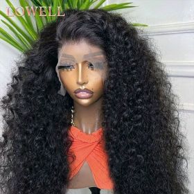 Transparent 13x4 13x6 HD Water Wave Lace Front Wigs Curly Human Hair Wigs Deep Wave Lace Frontal Wigs For Women Pre Plucked (Stretched Length, Density: 16inches, 180%, Hair Color: 13X4 Lace Wig)