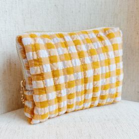 Color Parade Gingham Cosmetic Case (Color: Orange)