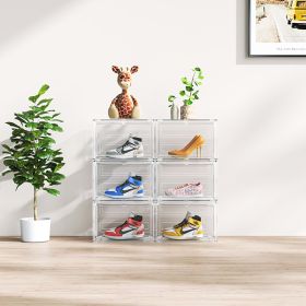 White Large 6PCS 33.5x29.5x22cm Shoebox, Acrylic Side Opening, Free Combination (Color: White)