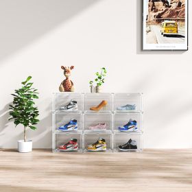 Shoes White Large 9PCS 33.5x29.5x22cm Shoebox , Acrylic Side Opening, Free Combination (Color: White)